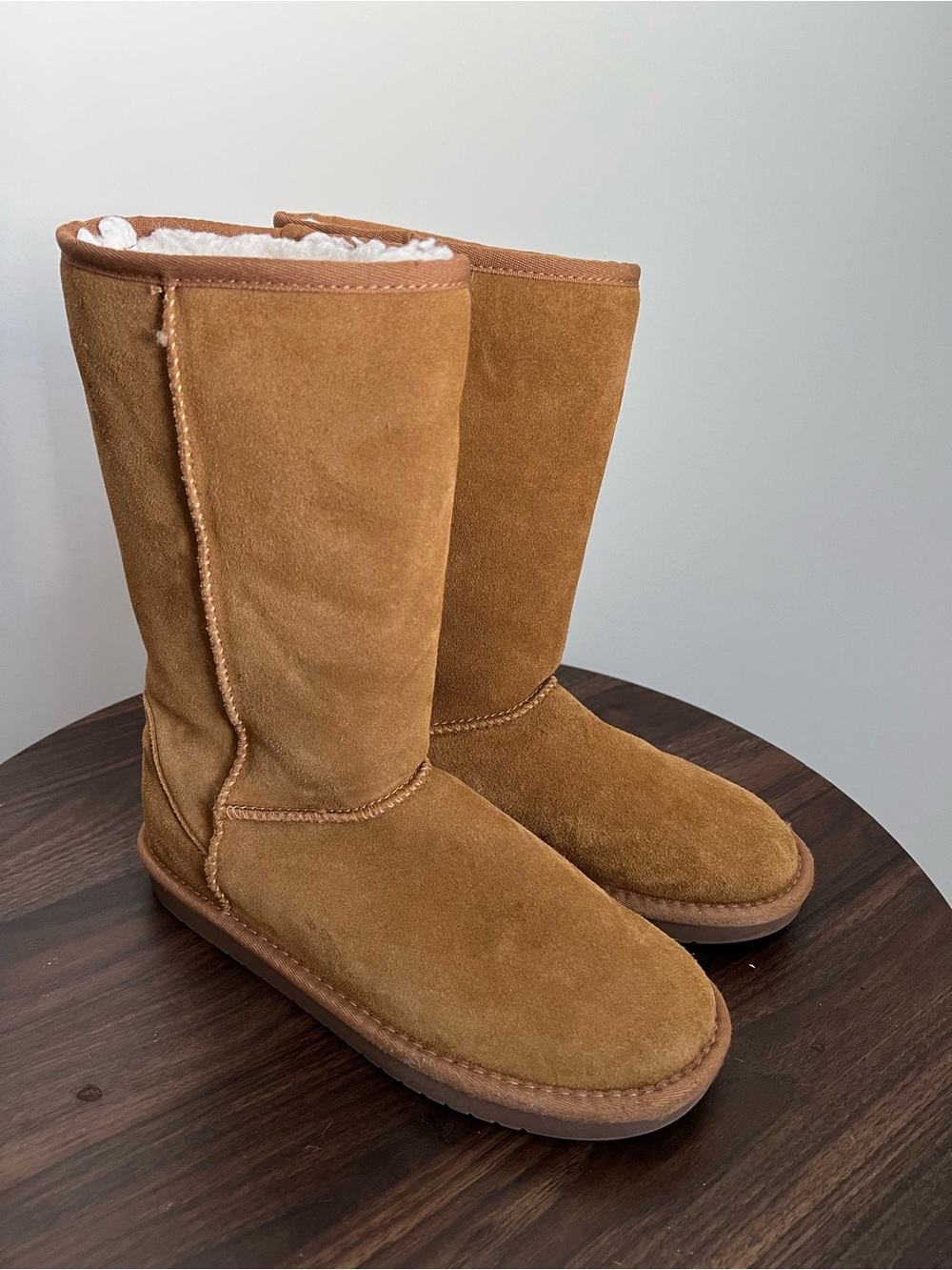 Koolaburra Chestnut Suede Shearling-Lined Winter Boots
